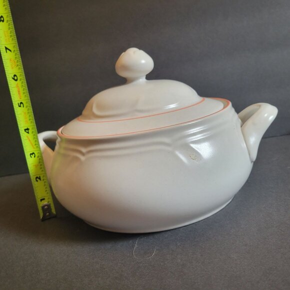 Vintage Country Ware Peachwood Stoneware Floral Soup Tureen With Lid & Handles W - Picture 9 of 11